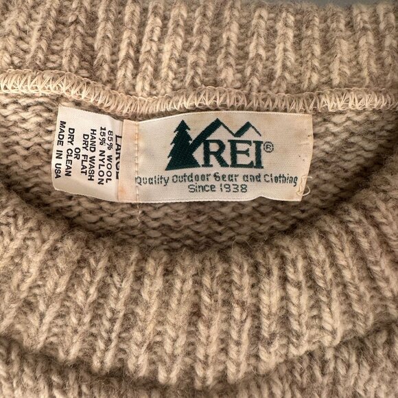 REI Crewneck Sweater Mens Ribbed Winter Preppy Academia Cottage Vintage - Picture 6 of 14